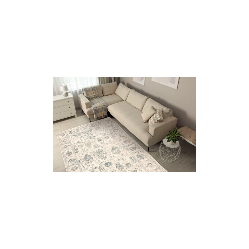 Dywan ABBY 486.25.LA110 wełniany OSTA - Ornament, ramka klasyczny beż / zielony 200x300cm