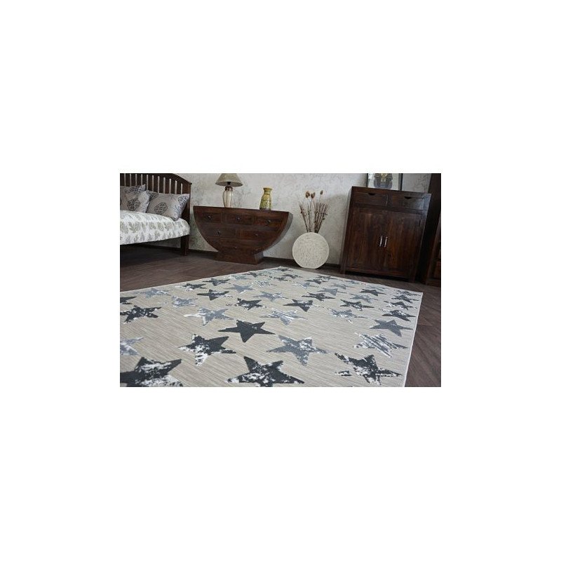 Dywan LISBOA 27219/956 Gwiazdy Gwiazdki Czarny 120x170cm