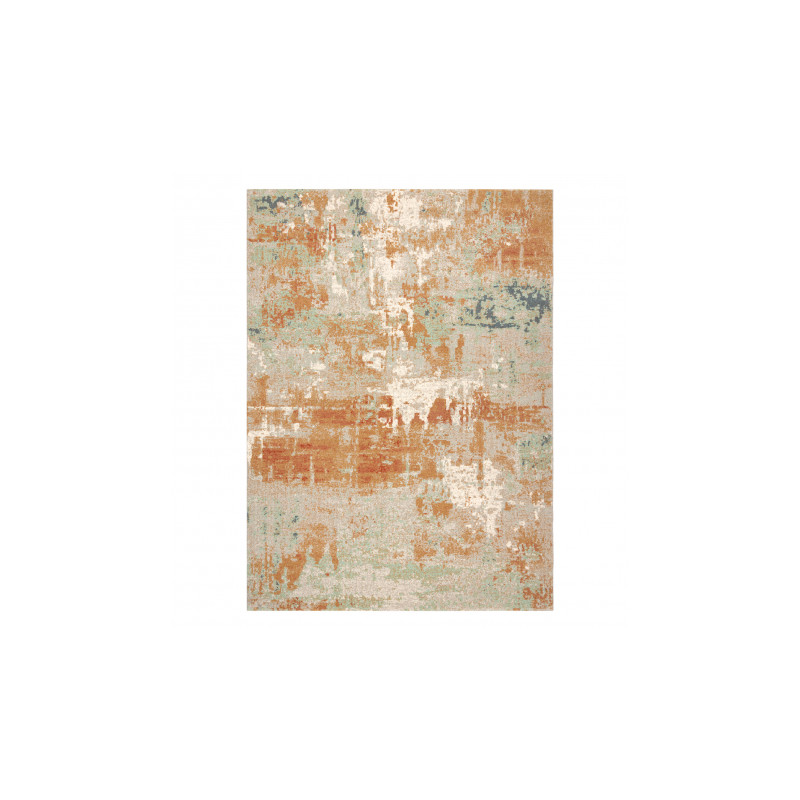 Dywan ABBY 486.13.LA112 wełniany OSTA - Vintage, nowoczesny zielony / terakota 67x130cm