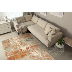 Dywan ABBY 486.13.LA112 wełniany OSTA - Vintage, nowoczesny zielony / terakota 135x200cm