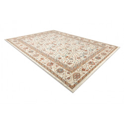 Dywan SOHO 477.27.LA101 wełniany OSTA - Kwiaty, ramka naturalny beż / terakota 160x240cm