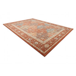 Dywan SOHO 477.27.LA301 wełniany OSTA - Romby, ramka geometryczny naturalny terakota / beż 160x240cm