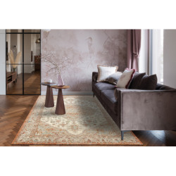 Dywan SOHO 477.01.LA112 wełniany OSTA - Ornament, rozeta naturalny terakota / beż 135x200cm