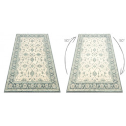 Dywan SOHO 477.15.LA506 wełniany OSTA - Ornament, ramka naturalny zielony / beż 160x240cm