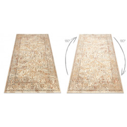Dywan SOHO 477.04.LA110 wełniany OSTA - Kwiaty, ramka naturalny beż / terakota 160x240cm