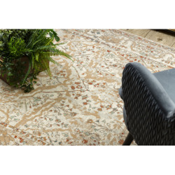 Dywan SOHO 477.04.LA110 wełniany OSTA - Kwiaty, ramka naturalny beż / terakota 160x240cm