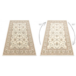 Dywan ABBY 477.15.LA107 wełniany OSTA - Ornament, ramka klasyczny beż / zielony 200x300cm