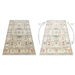 Dywan SOHO 477.09.LA100 wełniany OSTA - Boho, ramka naturalny beż / zielony 200x300cm