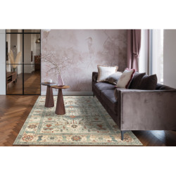 Dywan SOHO 477.09.LA100 wełniany OSTA - Boho, ramka naturalny beż / zielony 200x300cm