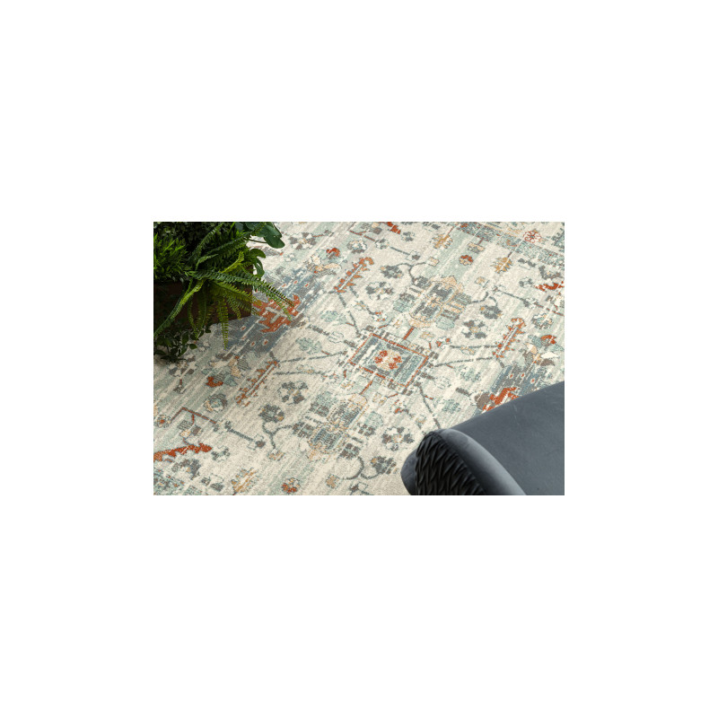 Dywan SOHO 477.09.LA100 wełniany OSTA - Boho, ramka naturalny beż / zielony 200x300cm