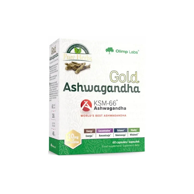 OLIMP Gold Ashwagandha KSM 60kap ŻEŃ-SZEŃ INDYJSKI ADAPTOGEN NA STRES OLIMP Gold Ashwagandha KSM 60kap ŻEŃ-SZEŃ INDYJSKI ADAPTOGEN NA STRES