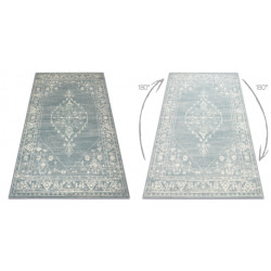 Dywan ABBY 486.10.LA500 wełniany OSTA - Ornament, ramka klasyczny niebieski / beż 200x300cm