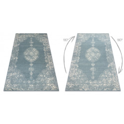 Dywan ABBY 486.24.LA500 wełniany OSTA - Ornament, ramka klasyczny niebieski / beż 200x300cm