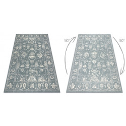 Dywan ABBY 486.25.LA500 wełniany OSTA - Ornament, ramka klasyczny niebieski / beż 200x300cm