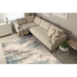 Dywan ABBY 486.57.LA100 wełniany OSTA - Vintage, nowoczesny beż / niebieski 200x300cm