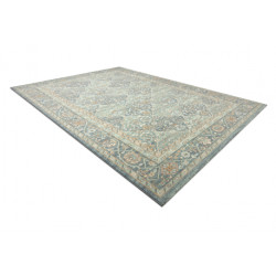 Dywan SOHO 477.27.LA500 wełniany OSTA - Romby, ramka geometryczny naturalny zielony / niebieski 200x300cm