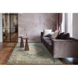 Dywan SOHO 477.01.LA502 wełniany OSTA - Ornament, rozeta naturalny zielony / niebieski 200x300cm