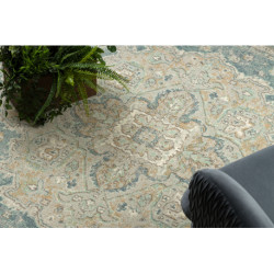 Dywan SOHO 477.01.LA502 wełniany OSTA - Ornament, rozeta naturalny zielony / niebieski 200x300cm