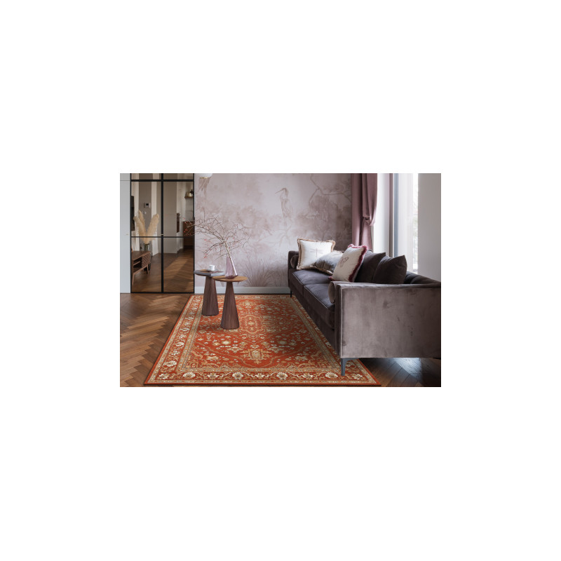 Dywan SOHO 477.01.LA301 wełniany OSTA - Ornament, ramka naturalny terakota / beż  200x300 cm