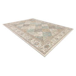 Dywan SOHO 477.27.LA990 wełniany OSTA - Romby, ramka geometryczny naturalny beż / zielony  200x300cm