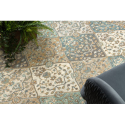 Dywan SOHO 477.27.LA990 wełniany OSTA - Romby, ramka geometryczny naturalny beż / zielony  200x300cm