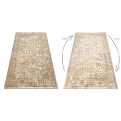 Dywan SOHO 477.04.LA113 wełniany OSTA - Ornament, ramka naturalny beż / brązowy  200x300cm