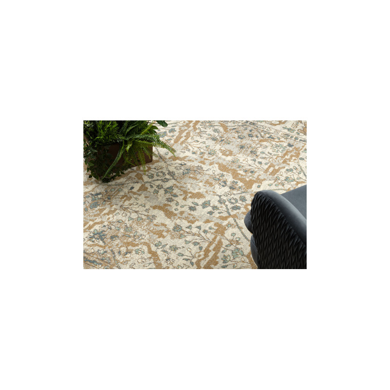 Dywan SOHO 477.04.LA113 wełniany OSTA - Ornament, ramka naturalny beż / brązowy  200x300cm