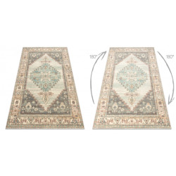 Dywan SOHO 477.10.LA100 wełniany OSTA - Ornament, rozeta naturalny beż / zielony 200x300cm