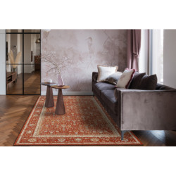 Dywan SOHO 477.27.LA300 wełniany OSTA - Romby, ramka geometryczny naturalny terakota / beż 200x300cm