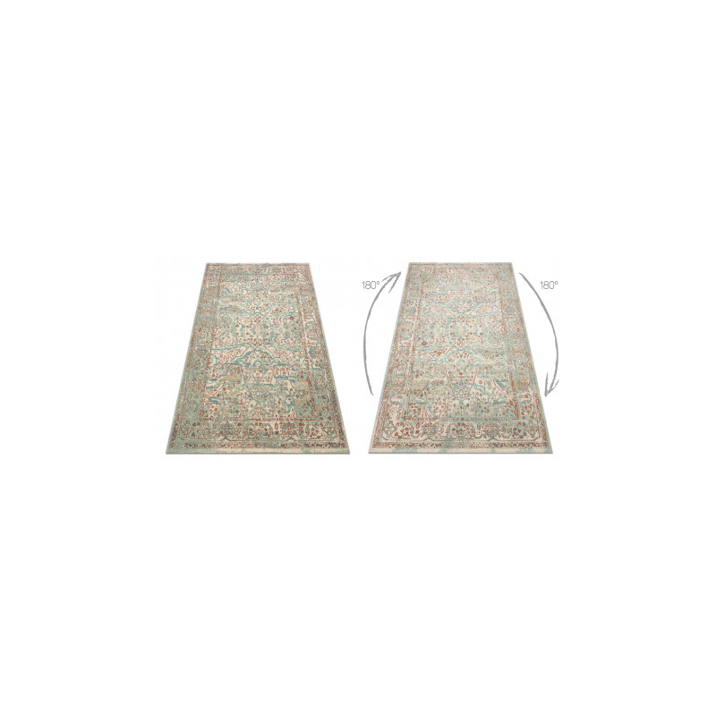 Dywan SOHO 477.04.LA400 wełniany OSTA - Ornament, ramka naturalny zielony / beż 135x200cm