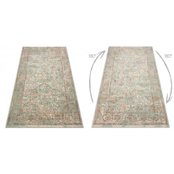 Dywan SOHO 477.04.LA400 wełniany OSTA - Ornament, ramka naturalny zielony / beż 200x300cm