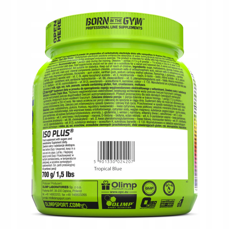 ISO PLUS OLIMP 700G IZOTONIK ELEKTROLITY WITAMINY IZO PLUS - ICE TEA
