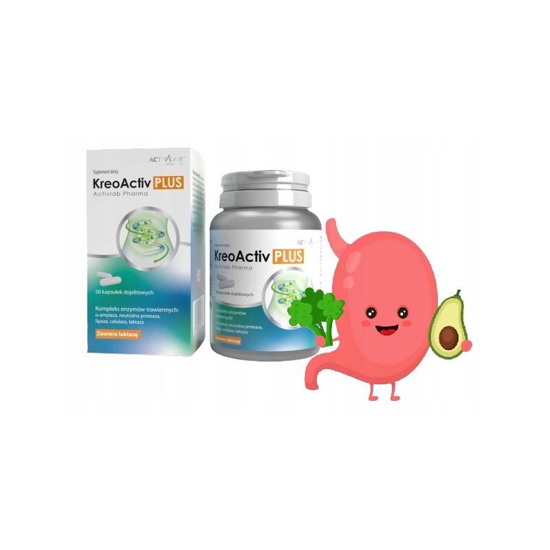 ACTIVLAB KREOACTIV PLUS KREON PANKRAETYNA ENZYMY TRAWIENNE JELITA BÓL GAZY ACTIVLAB KREOACTIV PLUS KREON PANKRAETYNA ENZYMY TRAWIENNE JELITA BÓL GAZY