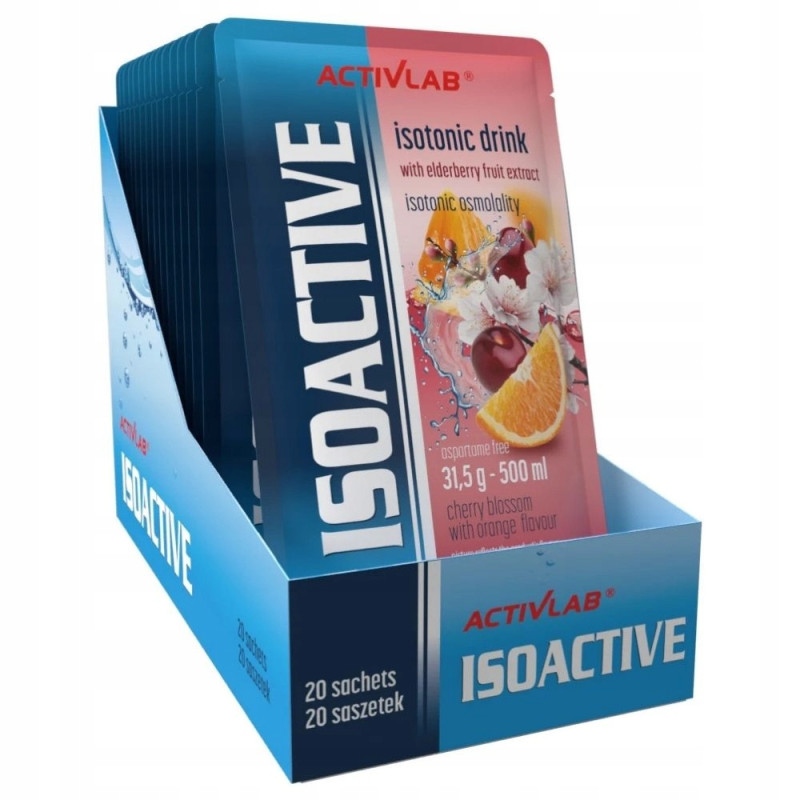 ACTIVLAB ISOACTIV 20x 31,5g IZOTONIK NAWODNIENIE kwiat wiśni z pomarańczą