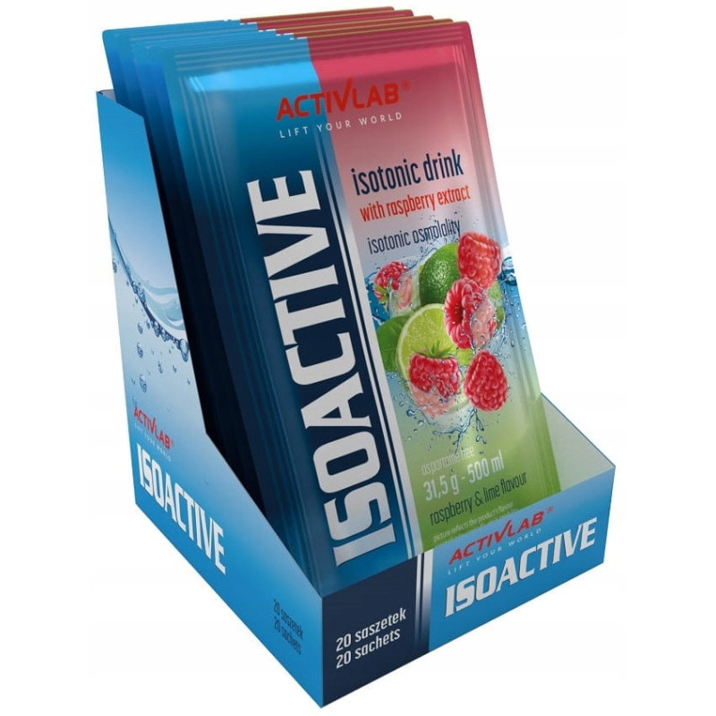 ACTIVLAB ISOACTIV 20x 31,5g IZOTONIK NAWODNIENIE WITAMINY MALINA LIMONKA