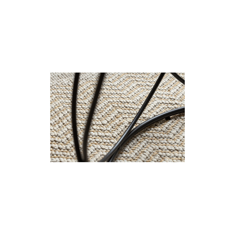 Dywan ORIGI 3739 krem / beż - Ramka, jodełka sznurkowy SIZAL płaskotkany 175x270cm