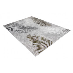 Dywan ALLURE 8752 Liście Palmy - Strukturalny, stylowy, glamour szary / złoty 80x150cm