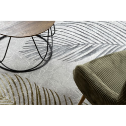Dywan ALLURE 8752 Liście Palmy - Strukturalny, stylowy, glamour szary / złoty 240x330cm