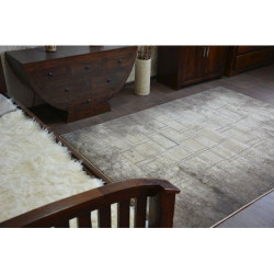 Dywan ARGENT - W2601 Kwadraty Prostokąty Niebieski / Beżowy 133x190cm Dywan ARGENT - W2601 Kwadraty Prostokąty Niebieski / Beżowy 133x190cm