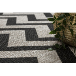 DYWAN SZNURKOWY SIZAL FLOORLUX 20340 silver / black ZYGZAK 80x150cm DYWAN SZNURKOWY SIZAL FLOORLUX 20340 silver / black ZYGZAK 80x150cm
