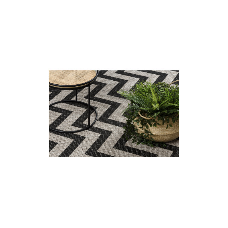 DYWAN SZNURKOWY SIZAL FLOORLUX 20340 silver / black ZYGZAK 120x170cm DYWAN SZNURKOWY SIZAL FLOORLUX 20340 silver / black ZYGZAK 120x170cm