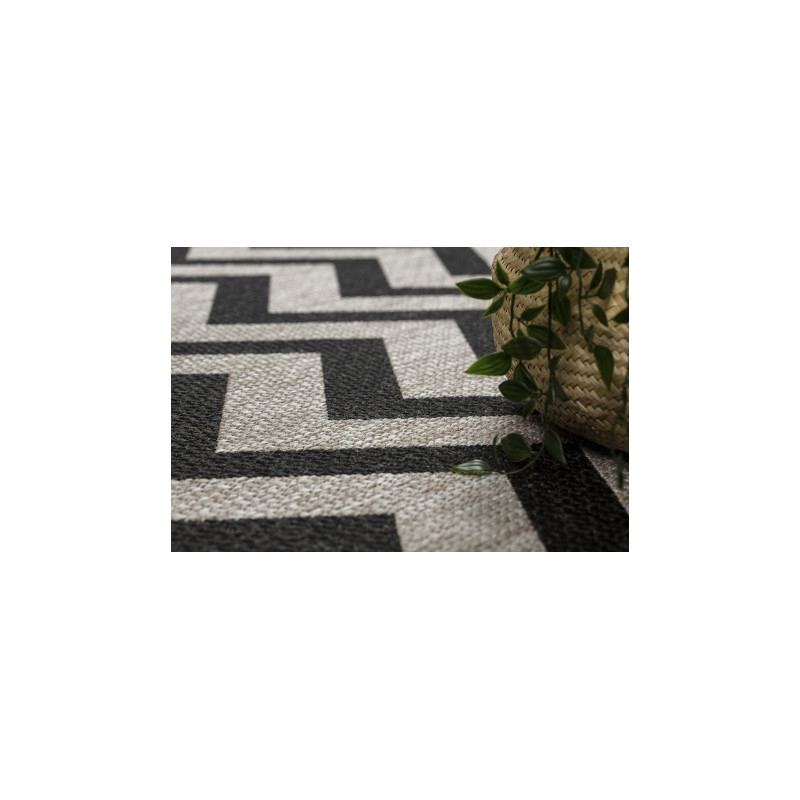 DYWAN SZNURKOWY SIZAL FLOORLUX 20340 silver / black ZYGZAK 140x200cm DYWAN SZNURKOWY SIZAL FLOORLUX 20340 silver / black ZYGZAK 140x200cm