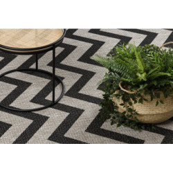 DYWAN SZNURKOWY SIZAL FLOORLUX 20340 silver / black ZYGZAK 200x290cm DYWAN SZNURKOWY SIZAL FLOORLUX 20340 silver / black ZYGZAK 200x290cm