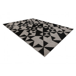 DYWAN SZNURKOWY SIZAL FLOORLUX 20489 silver / black TRÓJKĄTY 60x110cm