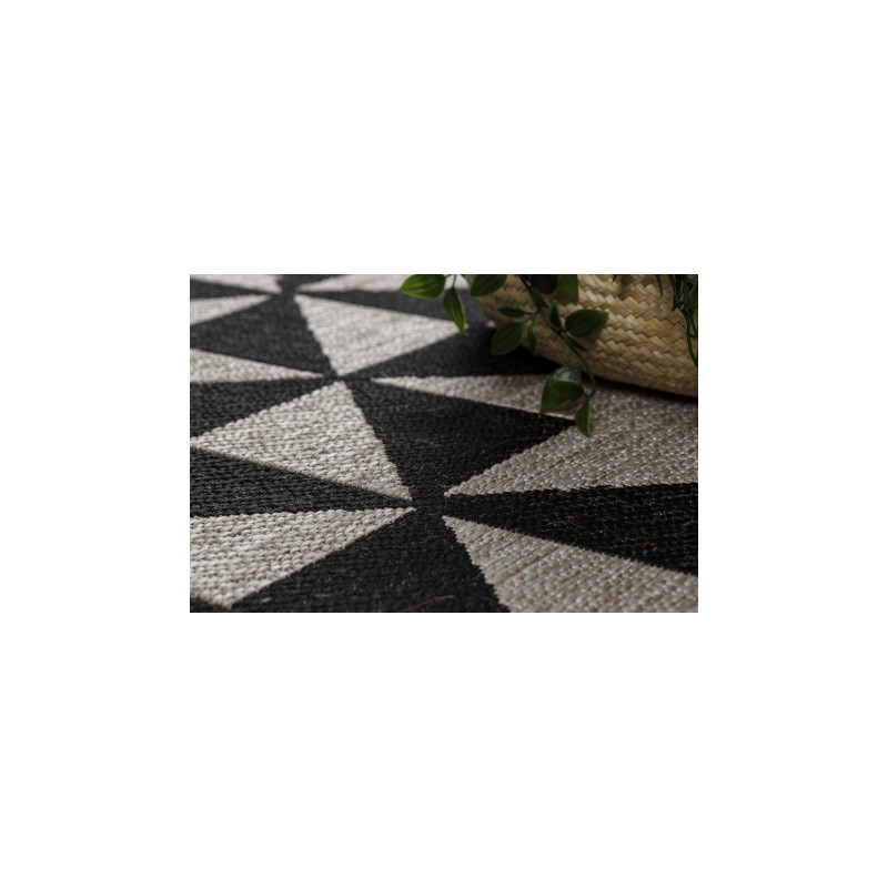 DYWAN SZNURKOWY SIZAL FLOORLUX 20489 silver / black TRÓJKĄTY 200x290cm DYWAN SZNURKOWY SIZAL FLOORLUX 20489 silver / black TRÓJKĄTY 200x290cm