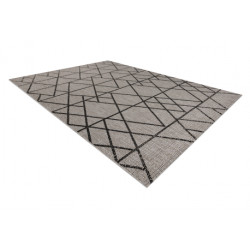 DYWAN SZNURKOWY SIZAL FLOORLUX 20508 silver / black TRÓJKĄTY 80x150cm