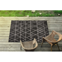 DYWAN SZNURKOWY SIZAL FLOORLUX 20508 black / silver TRÓJKĄTY 60x110cm DYWAN SZNURKOWY SIZAL FLOORLUX 20508 black / silver TRÓJKĄTY 60x110cm