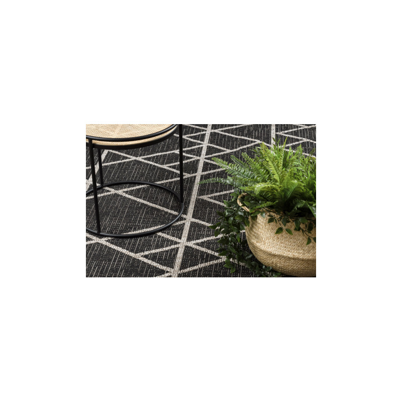 DYWAN SZNURKOWY SIZAL FLOORLUX 20508 black / silver TRÓJKĄTY 60x110cm DYWAN SZNURKOWY SIZAL FLOORLUX 20508 black / silver TRÓJKĄTY 60x110cm