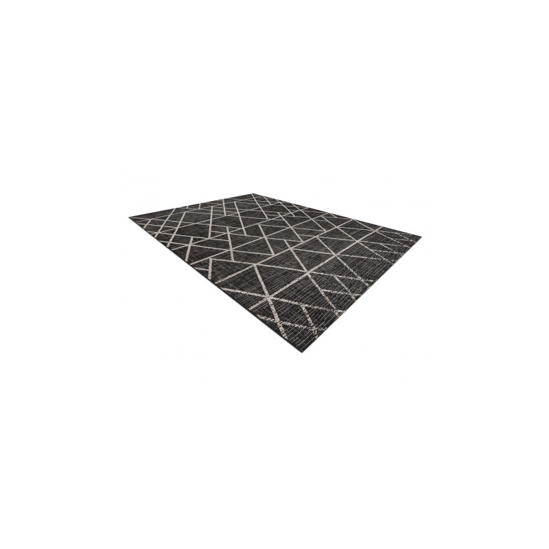 DYWAN SZNURKOWY SIZAL FLOORLUX 20508 black / silver TRÓJKĄTY 140x200cm DYWAN SZNURKOWY SIZAL FLOORLUX 20508 black / silver TRÓJKĄTY 140x200cm