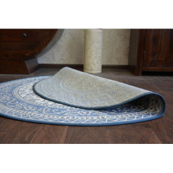 Dywan koło SZNURKOWY SIZAL FLAT 48691/591 WITRAŻ KWIATY niebieski koło 120cm Dywan koło SZNURKOWY SIZAL FLAT 48691/591 WITRAŻ KWIATY niebieski koło 120cm